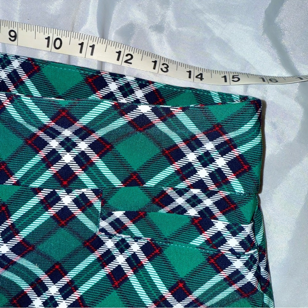 Super Cute Green/Red/White Plaid Slacks/Pants Casual Business Party Ladies 12S - Picture 7 of 8